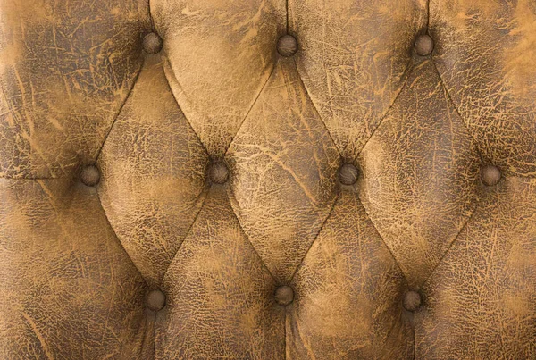 沙发质感背景古色古香的棕色皮革 — 图库照片