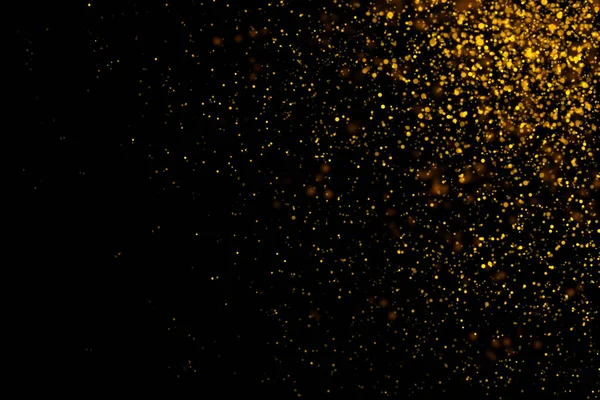 Gold Glittering Light Bokeh Abstract Particles Christmas Dark Background — Stock Photo, Image