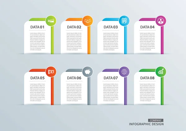 Infographie Onglet Papier Index Avec Modèle Données Illustration Vectorielle Fond — Image vectorielle