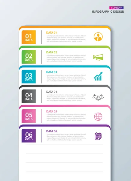 Infografik Registerkarte Papierindex Mit Datenvorlagen Vektorillustration Abstrakter Notizbuch Hintergrund Kann — Stockvektor