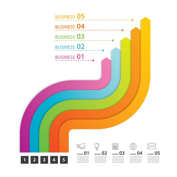 Negócios Infográficos Linha Tempo Estrada Com Fundo Modelo Passo Caminho — Vetor de Stock