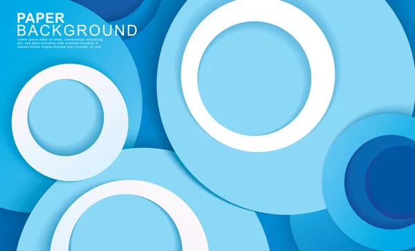 Paper layer circle blue abstract background. Curves and lines — Stock Vector