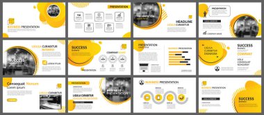 Sunum ve slayt düzeni arka planı. Tasarım sarı