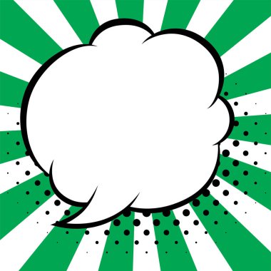 Renkli arka plan ve yarı ton gölgeler üzerinde komik konuşma kabarcıkları