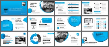 Sunu ve slayt düzeni arka planı. Mavi degrade tasarla 