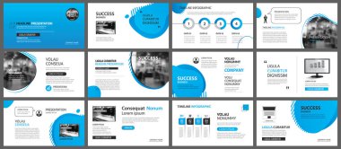 Sunu ve slayt düzeni arka planı. Mavi degrade tasarla 