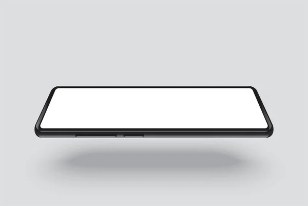 Smartphone Attrappe Schwarzer Rahmen Mit Weißen Leeren Bildschirm Horizontale Winkel — Stockvektor