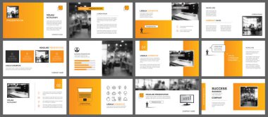 Sunum ve slayt düzeni sonbahar tema şablonu. Turuncu eğimli arka plan tasarla. Ticari yıllık rapor, el ilanı, pazarlama, broşür, reklam, broşür, modern tarz için kullan.