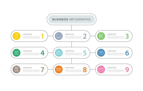 Daten Infografik Registerkarte Index Vorlage Mit Dünnem Liniendesign Vektor Illustration — Stockvektor