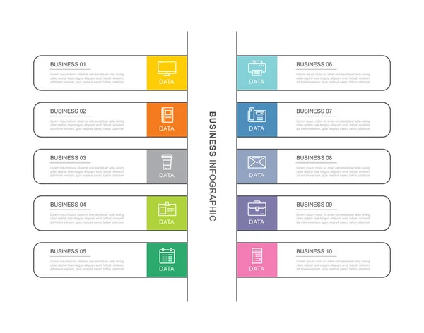 Daten Infografik Registerkarte Index Vorlage Mit Dünnem Liniendesign Vektor Illustration — Stockvektor