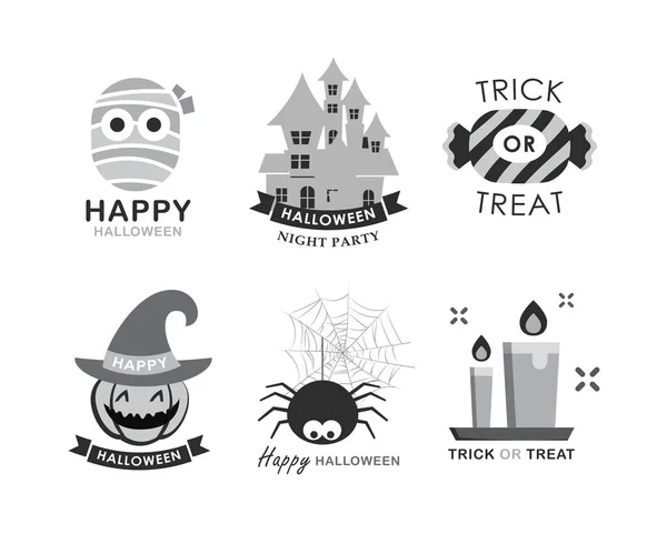 Halloween Element Symbool Ingesteld Plat Regeren Symbolen Voor Website Druk — Stockvector