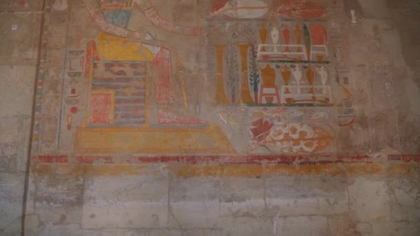 阿努比斯神在埃及国王山谷的坟墓上画 — 图库视频影像