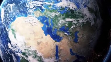 Earth zoom out Akropol Atina Yunanistan