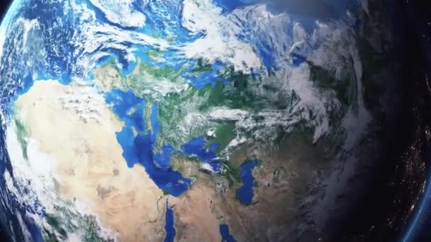 Earth Zoom In Zoom Out Kiev Ukraine — Stock Video