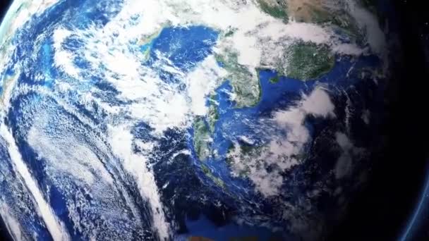 地球ズームインズームアウトペトロナスツインタワークアラルンプールマレーシア — ストック動画