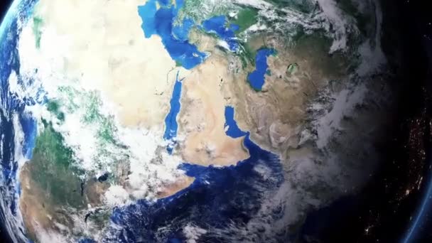 Earth zooma in Zooma ut Riyadh Saudiarabien — Stockvideo