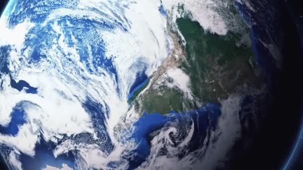 Dünya zoom out Santiago Şili yakınlaştırma — Stok video