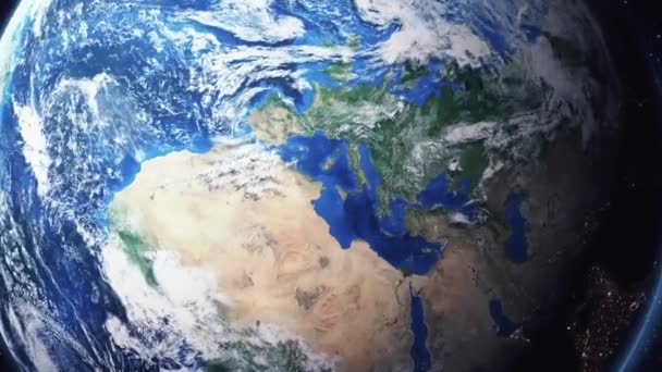地球はズームイン ズーム アウト チュニス チュニジア共和国 — ストック動画