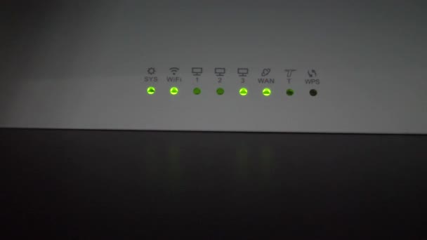 Router knip netwerk lichten — Stockvideo