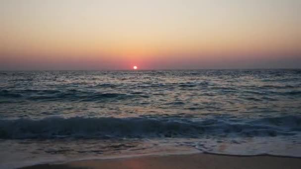 Excelente Vista Pôr Sol Sobre Mar Mediterrâneo Grécia — Vídeo de Stock