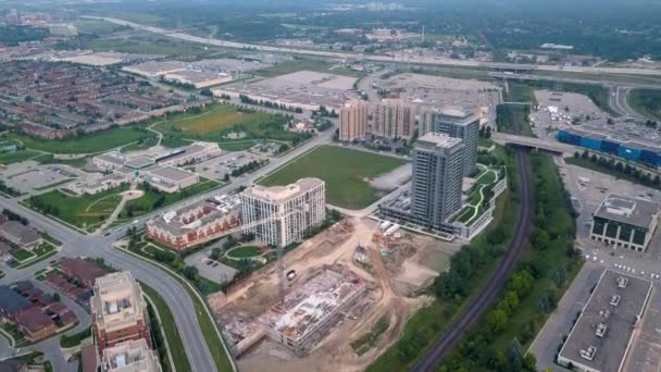 Vista aérea da área residencial da cidade 4k — Vídeo de Stock