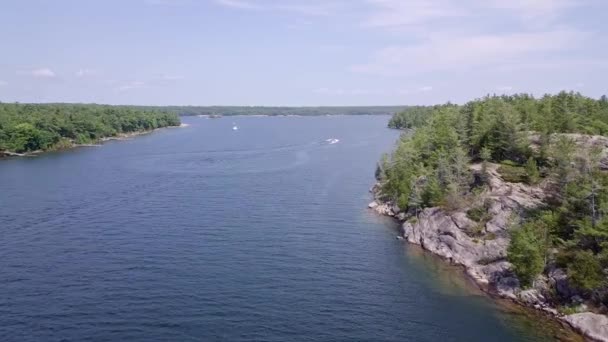 Killbear provinspark. Flygfoto över den georgiska viken. — Stockvideo