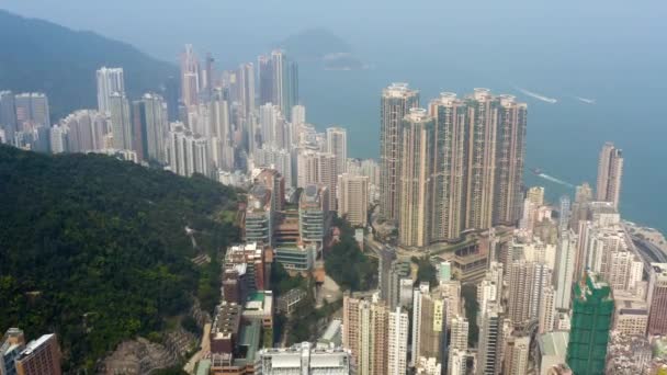 Hong Kong, flygbilder från Victoria Peak — Stockvideo