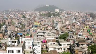 Nepal, Katmandu. Swayambhunath tapınağı. Havadan çekilen görüntüler