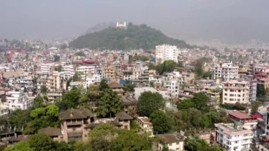 Nepal, Katmandu. Swayambhunath tapınağı. Havadan çekilen görüntüler