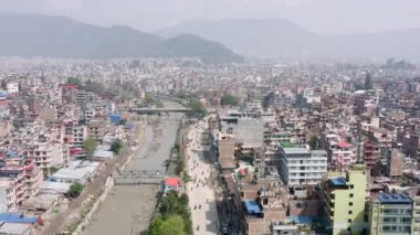 Nepal, Katmandu. Drone'dan havadan görüntüler