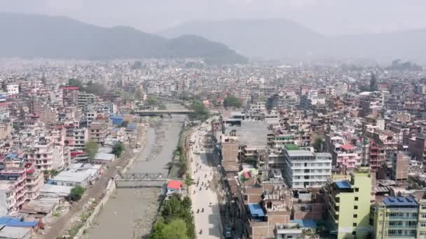 Nepál, Kathmandu. Vzdušné záběry z dronu — Stock video