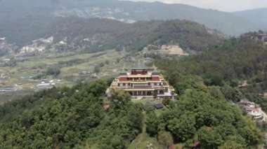 Nepal, Katmandu. Kopan Manastırı. Havadan çekilen görüntüler