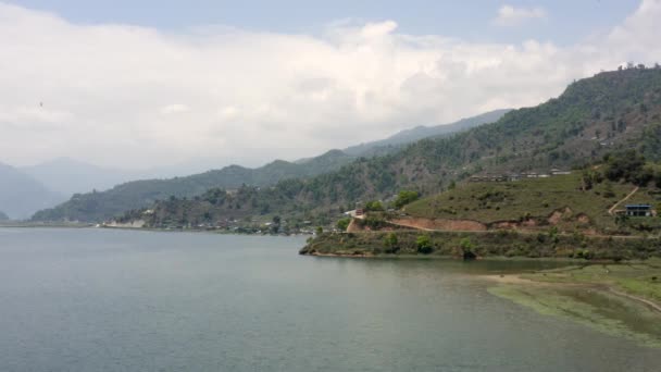 Népal, Pokhara. Lac Phewa. Images aériennes 4k — Video