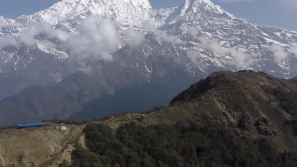 Nepál, Annapurna. Mardi Himal Trek. Areiální záběr — Stock video