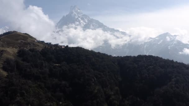 Nepál, Annapurna. Mardi Himal Trek. Areiální záběr — Stock video