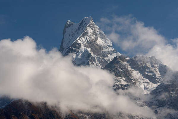 Nepal, Annapurna. Mardi Himal trek, mount Machepuchare