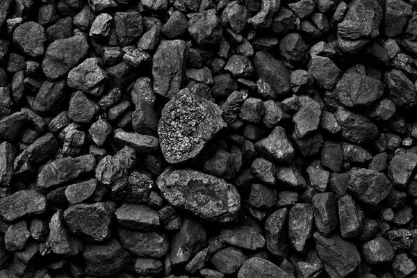 Coal of mine deposit black mineral background, texture