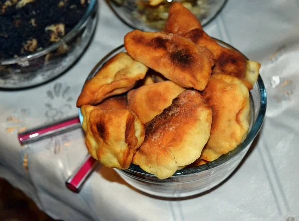 Fried Dumplings Christmas Table Traditional Food Poland — Stock Photo, Image