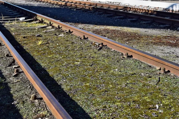 Nahsicht Auf Bahngleise — Stockfoto