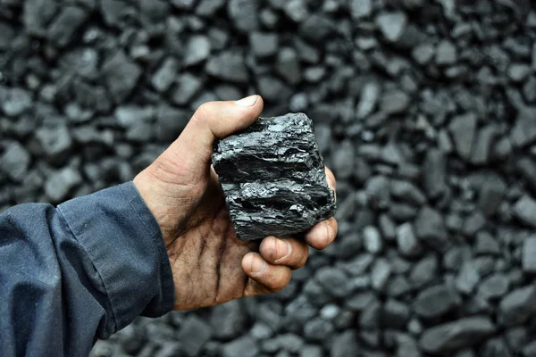 Carbón Mano Del Minero Trabajador Imagen Puede Ser Útil Para —  Fotos de Stock