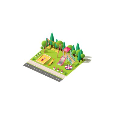 İzometrik çocuk oyun alanı