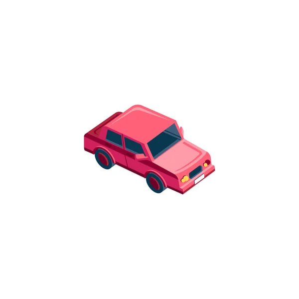 Isométrico coche sedán rojo — Archivo Imágenes Vectoriales
