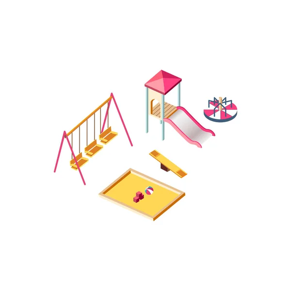 Ізометричного дитячий ігровий майданчик — стоковий вектор