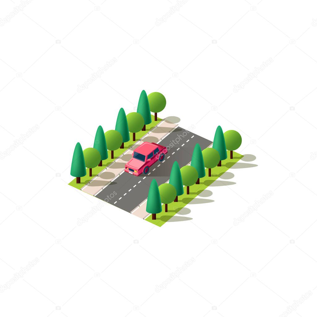 Isometric red car