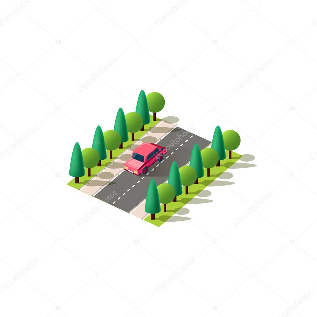 Isometric red car