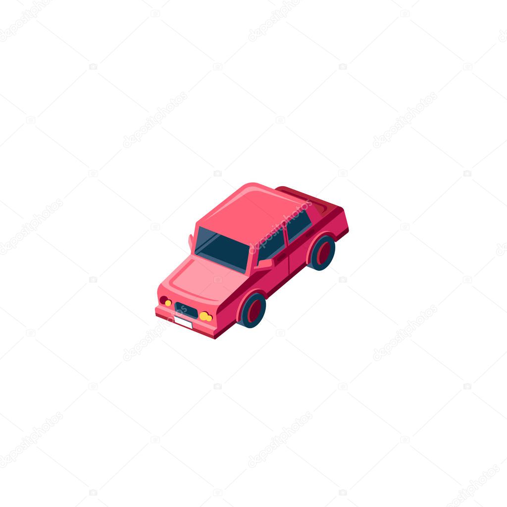 Isometric red sedan car