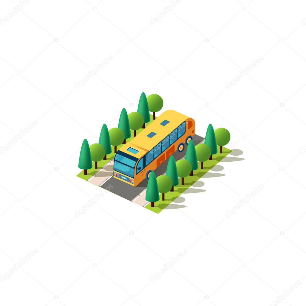 Isometric front right view bus