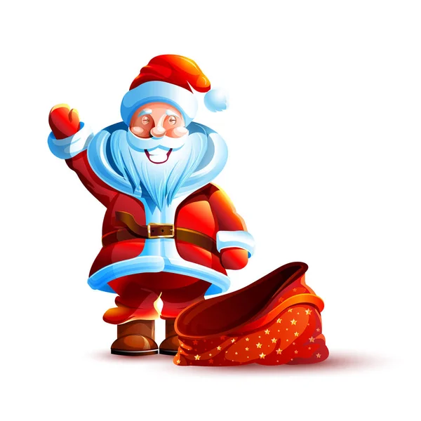 Vektor Illustration Isoliert Charakter Santa Claus Leere Tasche Ohne Geschenk — Stockvektor