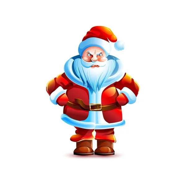 Image Vectorielle Stock Personnage Isolé Santa Claus Colère Malheureux Mécontent — Image vectorielle