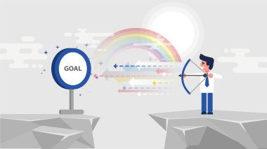 işadamı Yöneticisi okçu yay vuruyor